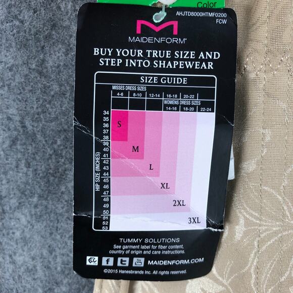 NEW MaidenForm Womens Waist Shapewear Large 12-14 Beige Slimming Tummy Solution - Picture 4 of 11